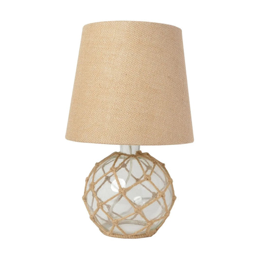 Elegant Designs Buoy Rope Nautical Netted Coastal Ocean Sea Glass Table Lamp